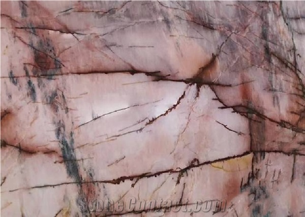Luxury Cherry Red Quartzite For Hospitality Design