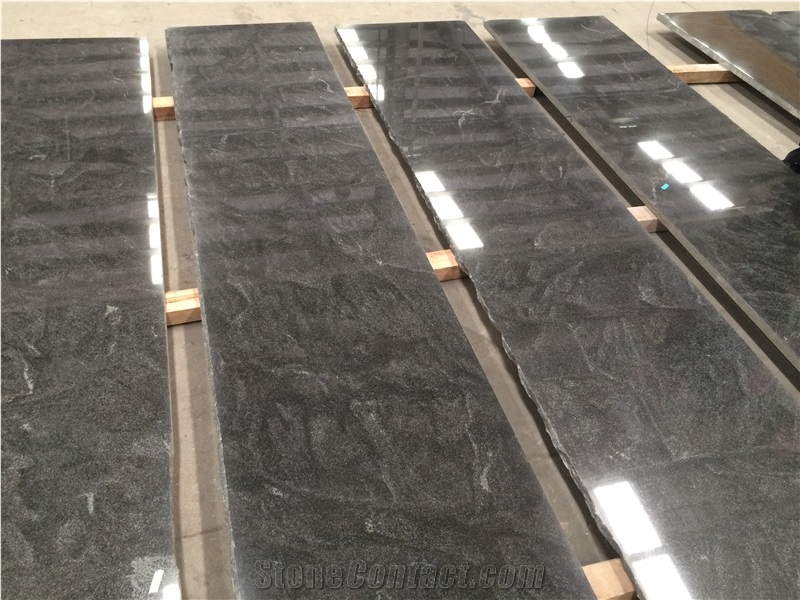 Polished Black Granite Jet Mist Tiles For Facade Cladding