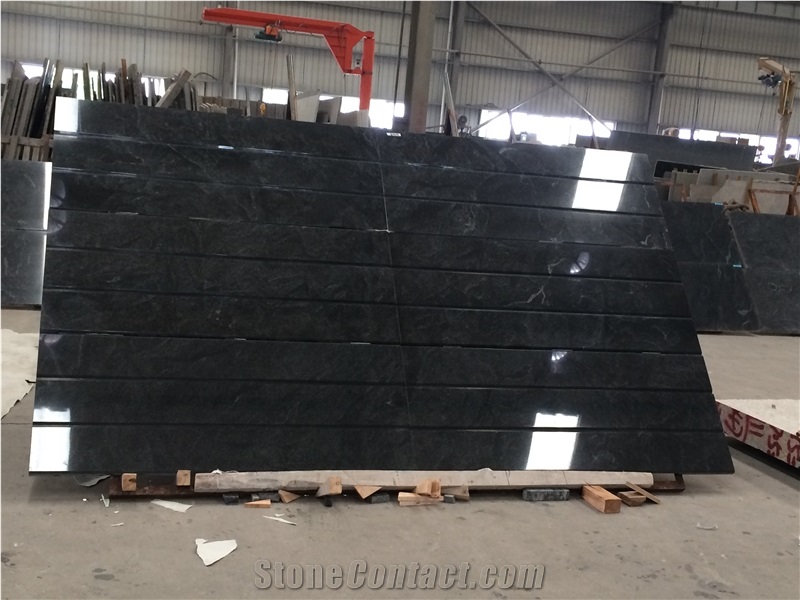 Polished Black Granite Jet Mist Tiles For Facade Cladding