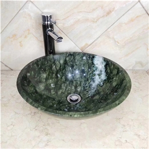 Dandong Green Marble Round Bathroom Sink CHR-SO-M258