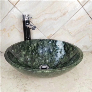 Dandong Green Marble Round Bathroom Sink CHR-SO-M258