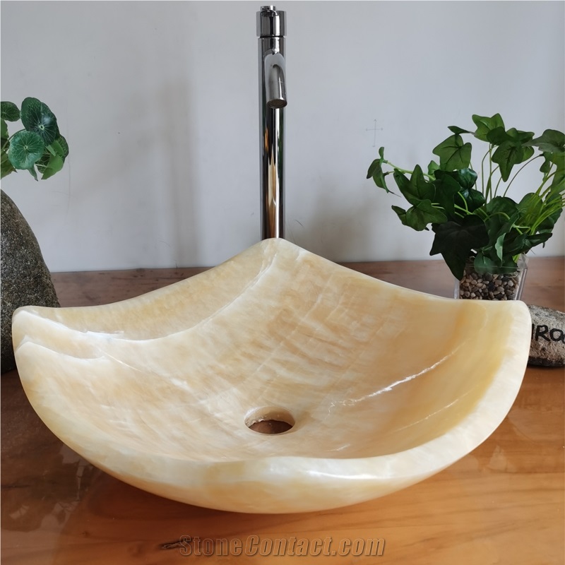 Honey Onyx Vessel Sink, China Honey Onyx Bathroom Sink