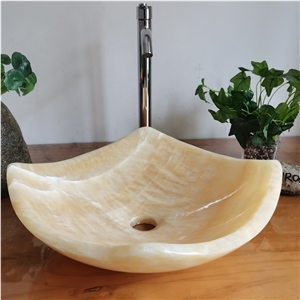 Honey Onyx Vessel Sink, China Honey Onyx Bathroom Sink