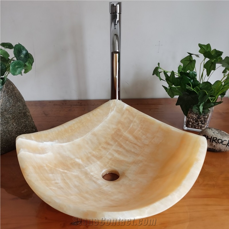 Honey Onyx Vessel Sink, China Honey Onyx Bathroom Sink
