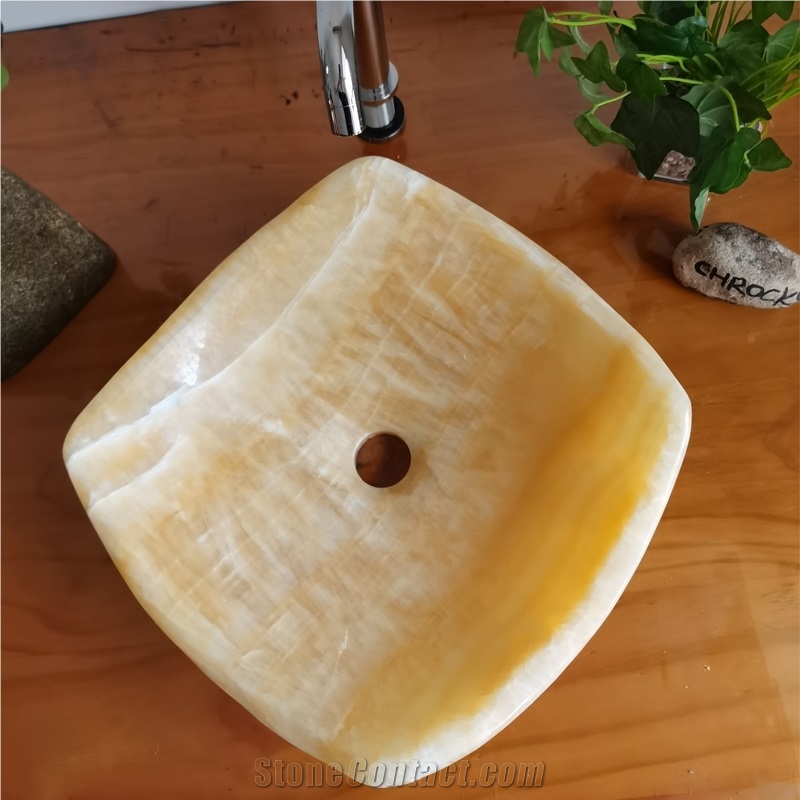 Honey Onyx Vessel Sink, China Honey Onyx Bathroom Sink