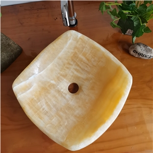 Honey Onyx Vessel Sink, China Honey Onyx Bathroom Sink