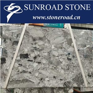 Pandora White Marble Natural Terrazzo Grey Marble