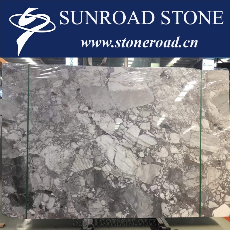 Pandora White Marble Natural Terrazzo Grey Marble