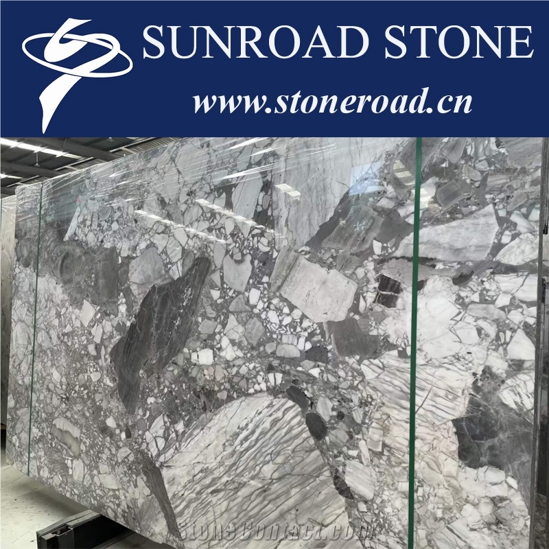 Pandora White Marble Natural Terrazzo Grey Marble