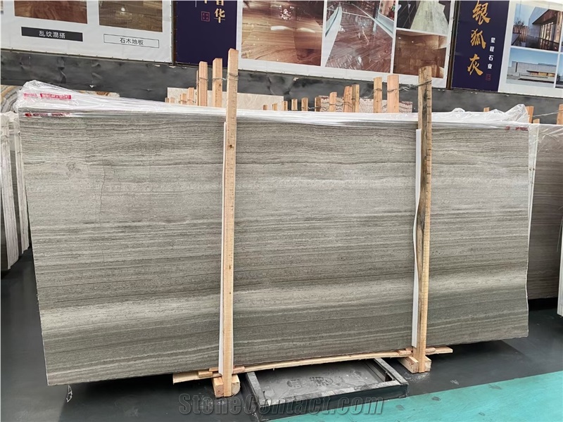 A Grade Timber Grey Vein Marble Slabs Wood Grey Marble Tiles
