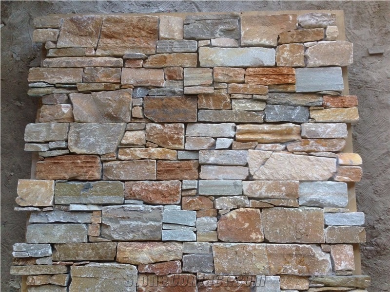 P014 Yellow Quartzite Glue On Net Veneer