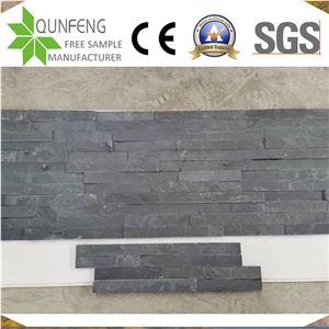 China Natural Black Slate Wall Z Cladding Ledge Stone Panels