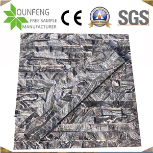 China Natural Black Split Marble Stacked Stone Panels
