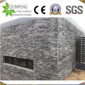 China Natural Black Split Marble Stacked Stone Panels