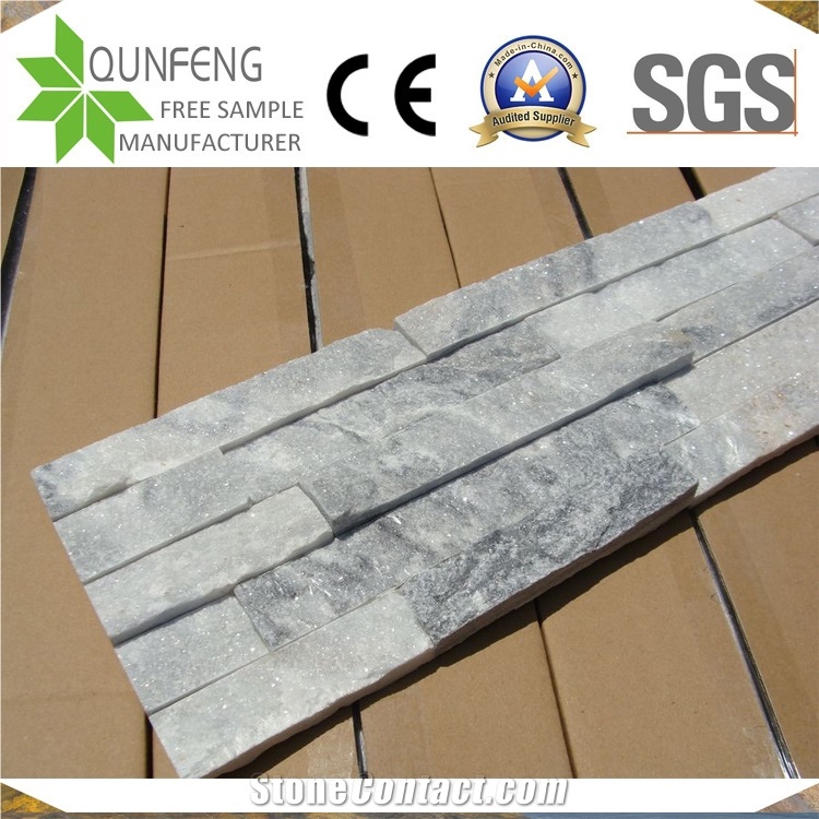 China Natural Grey Quartzite Wall Panel Split Stacked Stone