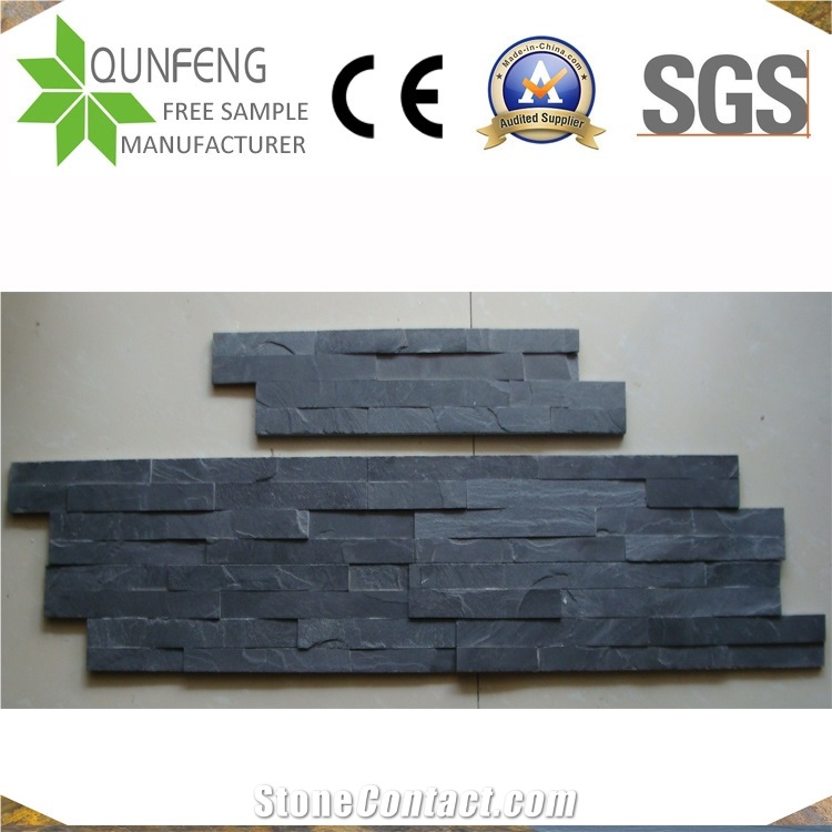 China Natural Split Face Black Z Slate Wall Cladding Tile