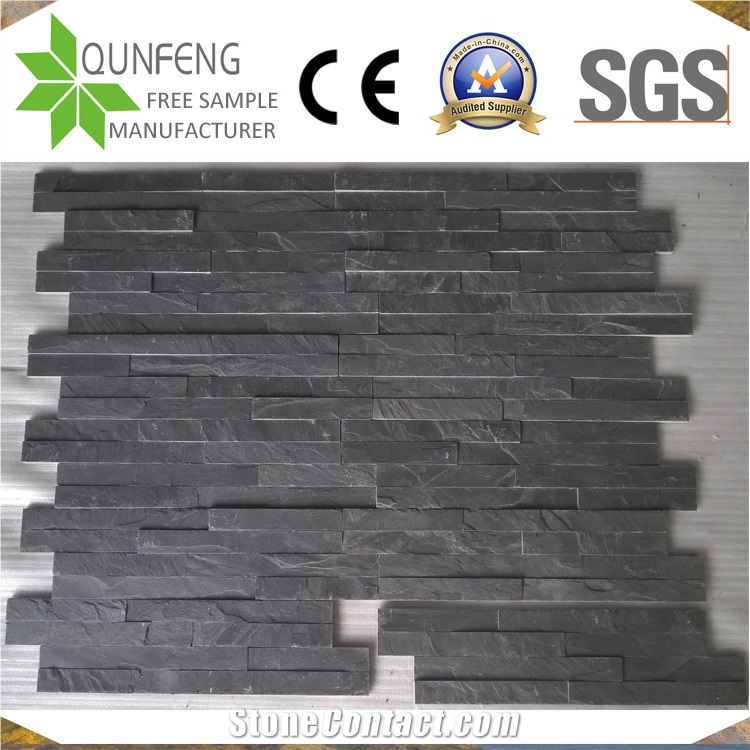 China Natural Split Face Black Z Slate Wall Cladding Tile