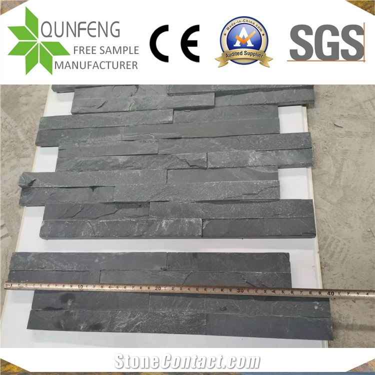 China Natural Split Face Black Z Slate Wall Cladding Tile