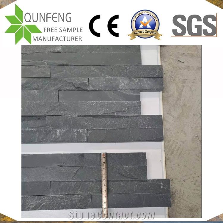China Natural Split Face Black Z Slate Wall Cladding Tile