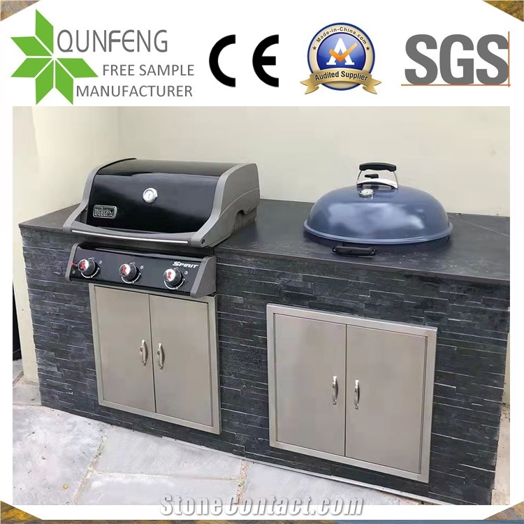 China Natural Split Face Black Z Slate Wall Cladding Tile