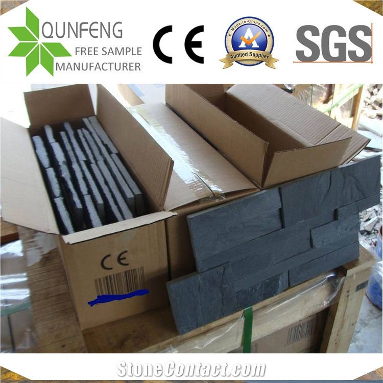 Les Pierres Naturelles Stone Black Slate Wall Cladding Panel