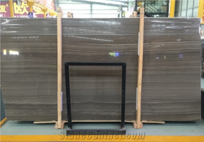 Coffee Wood Grain China Marble Elegant Appearance Slabs