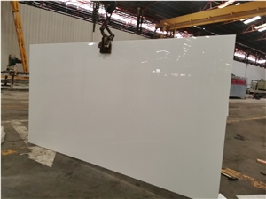 Nano Pure White Artificial Crystal Glass Stone Marble Slabs