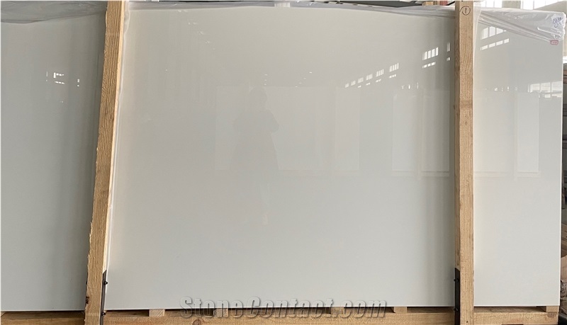 Nano Pure White Artificial Crystal Glass Stone Marble Slabs