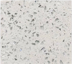 Ocean Foam  Pure White Sparkle Quartz Engineered Stone Slab