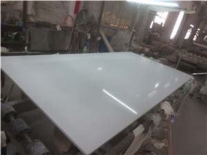 Snow White Pure White Quartz Artificial Slab Tile Building