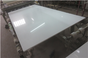 Snow White Pure White Quartz Artificial Slab Tile Building