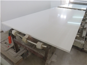 Snow White Pure White Quartz Artificial Slab Tile Building