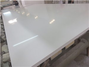 Snow White Pure White Quartz Artificial Slab Tile Building