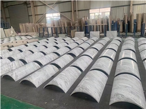 New Ariston Pure White Marble Circular  Column Arc Building