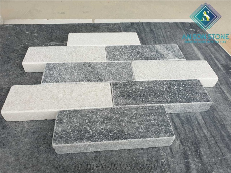 Tumbled Black And White Wall Panel Cladding