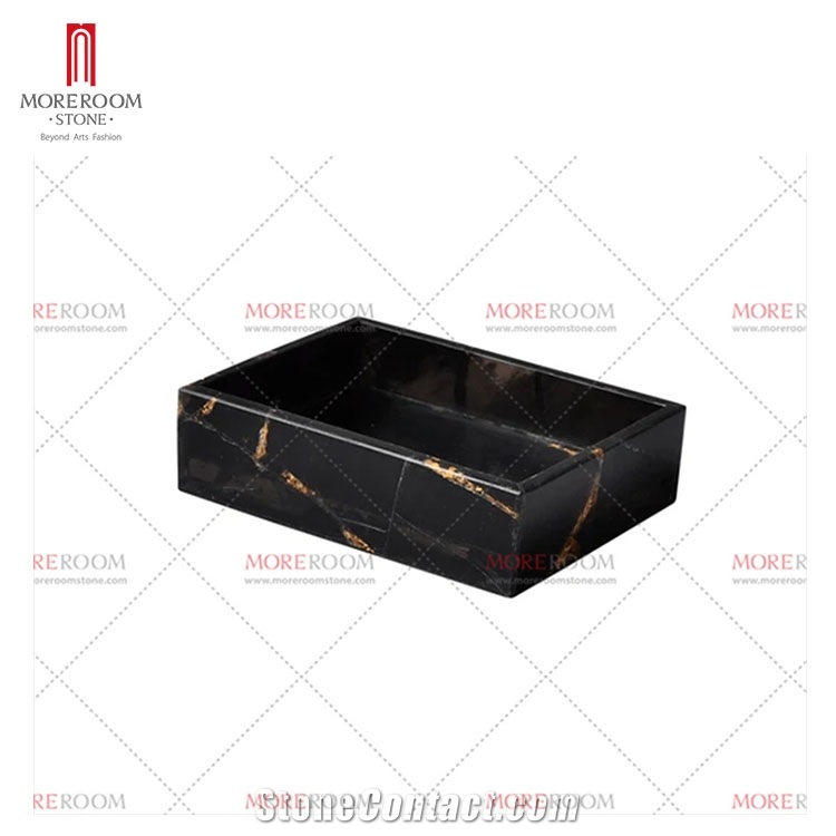 Black Stone With Gold Foil Bathroom Sets