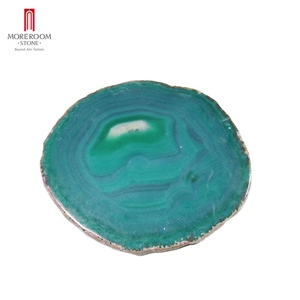 Green/Blue Quartz Agate Coasters 5Mm