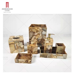 Grey Agate Gemstone Bathroom Sets