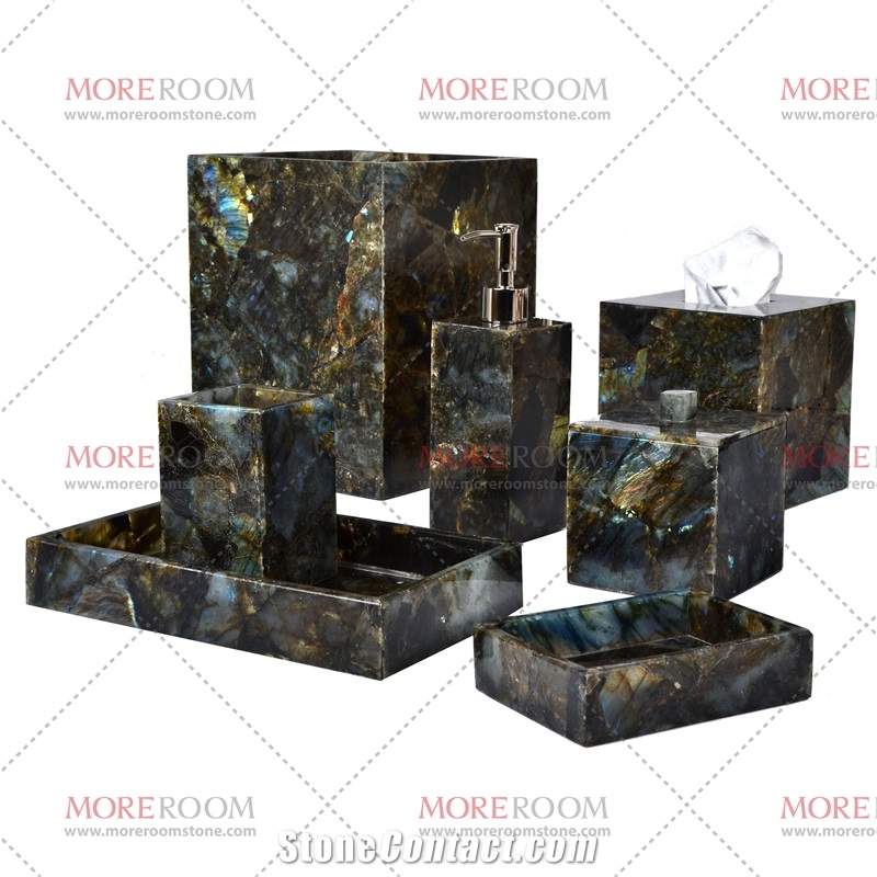 Hotel Luxury Gemstone Amenities Bathroom Set