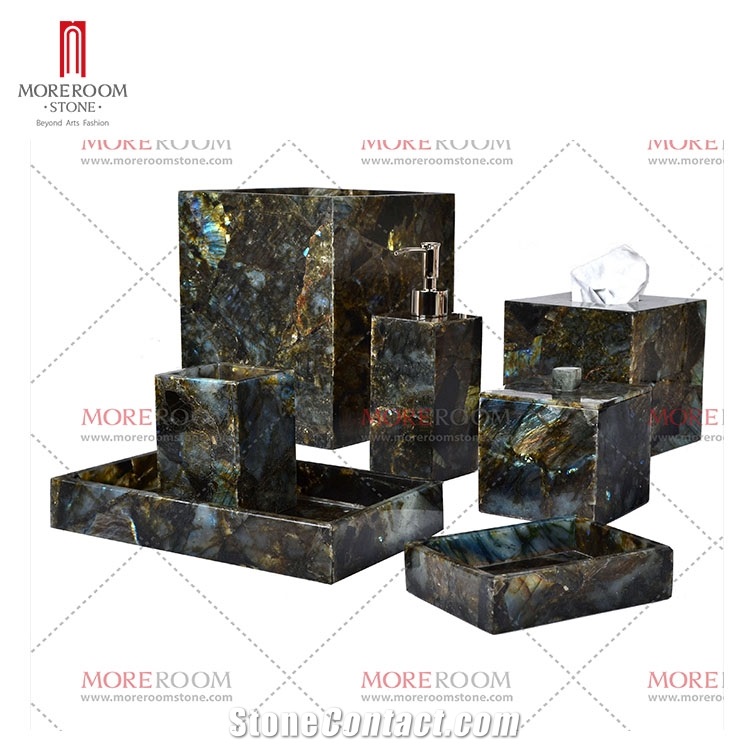 Labradorite Gemstone Bathroom Sets