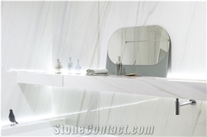 Luxury Italy White Marble Stone Large Format Sintered Stone Slab