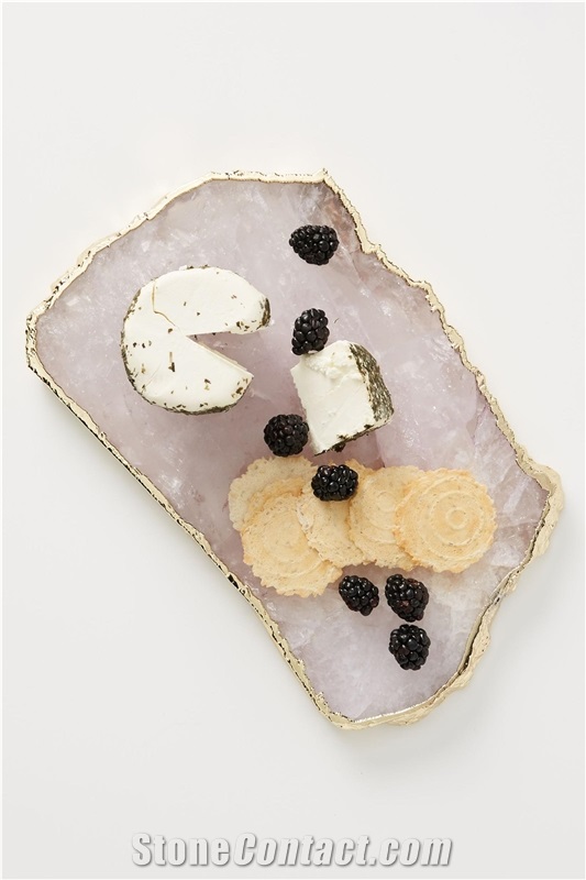 Purple Agate Tray Cheese Board And Knife Set