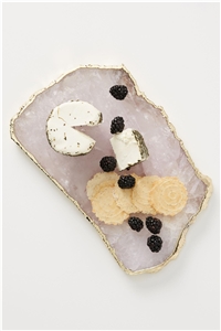 Purple Agate Tray Cheese Board And Knife Set