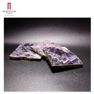 Purple Onyx Gemstones Crystals Quartz Square Coasters