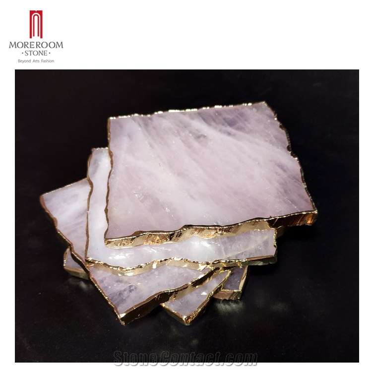Purple Onyx Gemstones Crystals Quartz Square Coasters