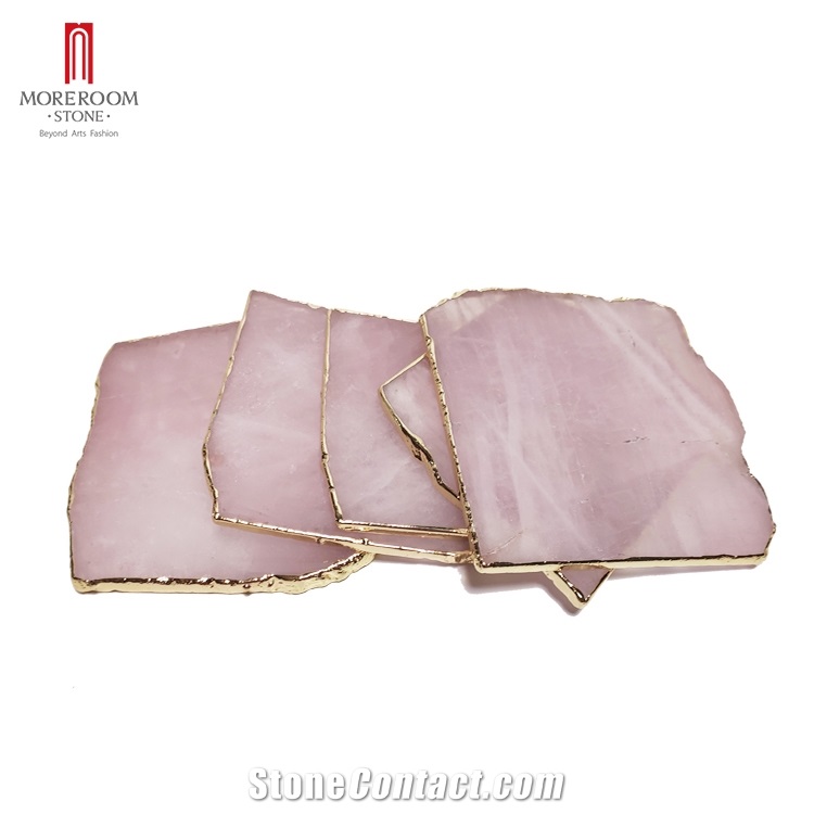 Purple Onyx Gemstones Crystals Quartz Square Coasters