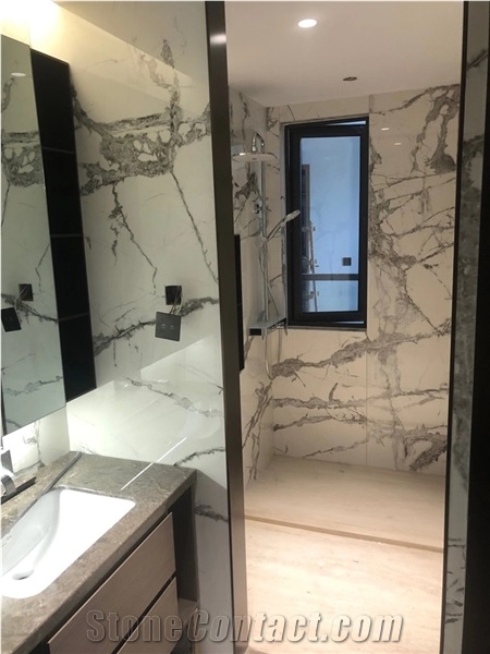 White Marble Stone Veneer Porcelain Panel Wall Tile