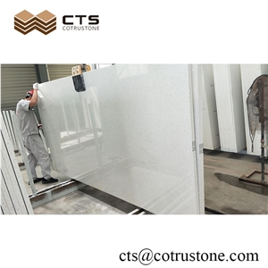 Artificial Product Sparking Pure White Quartz Stone Slabs
