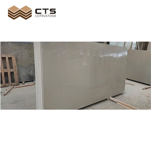 Big Quartz Slabs Light Grey Cheap Floor Tiles Custom