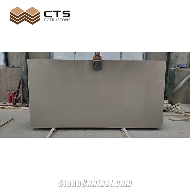 Big Quartz Slabs Light Grey Cheap Floor Tiles Custom